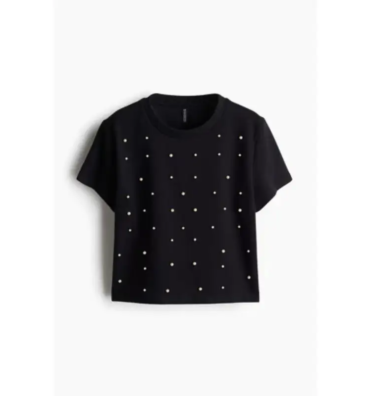 5.H&M Bead-embellished T-shirt